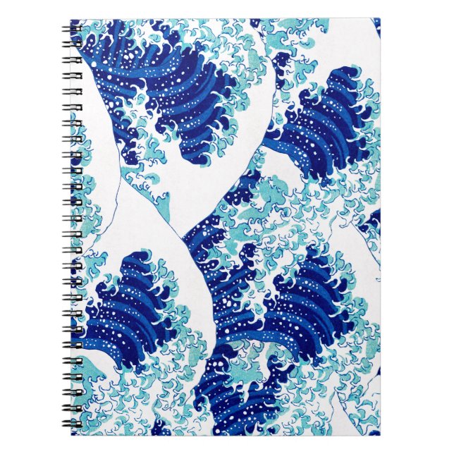 Japanese blue wave pattern by Watanabe Seitei Notebook (Front)