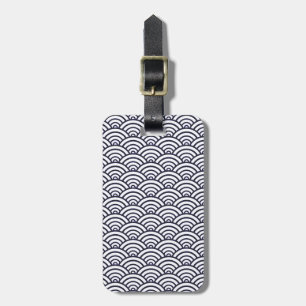 Japanese Blue Waves Seigaiha Sea Luggage Tag