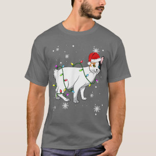 Japanese Bobtail Cat Christmas Lights Christmas Ca T-Shirt