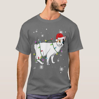 Japanese Bobtail Cat Christmas Lights Christmas Ca T-Shirt