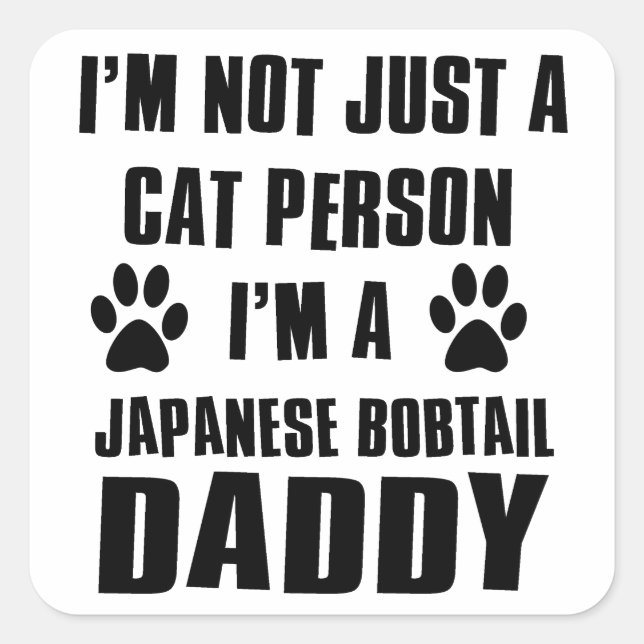 Japanese Bobtail cat Designs Square Sticker (Front)