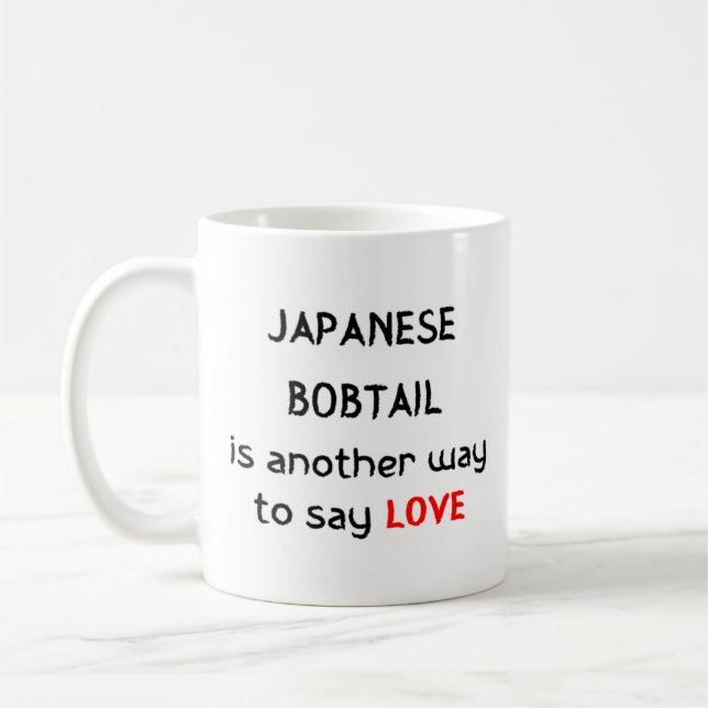 japanese bobtail love coffee mug (Left)