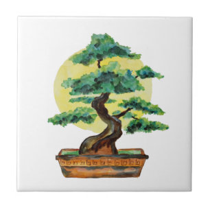 Japanese Bonsai Tree Sunshine Tile