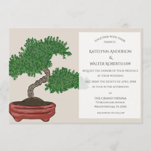 Japanese Bonsai Tree Wedding Invitation