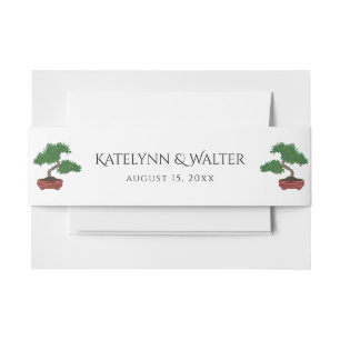 Japanese Bonsai Tree Wedding Invitation Belly Band