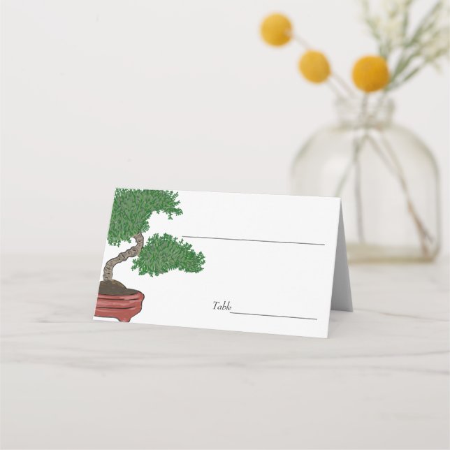 Japanese Bonsai Tree Wedding Place Card (Front)