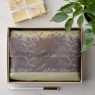 Japanese Botanical Minimal Leaves Soft Gold Light Tissue Paper