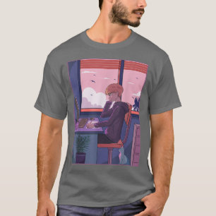 Japanese Boy Studying Anime Manga Graphic Japan  T-Shirt