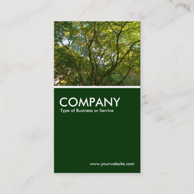 Japanese Branches 06 - Dark Green Business Card (Front)