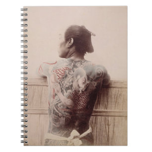 Japanese Bridegroom's Tattoos, c.1880 (photo) Spiral Notebook