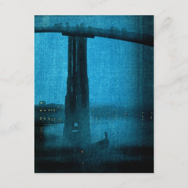 Japanese Bridge at Night 2 Postcard (Front)