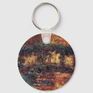 Japanese Bridge by Claude Monet, Vintage Fine Art Key Ring