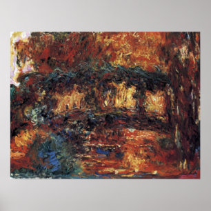 Japanese Bridge by Claude Monet, Vintage Fine Art Poster