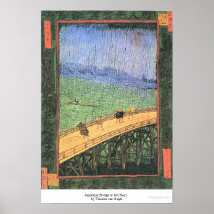 Japanese Bridge in the Rain by Vincent van Gogh Poster