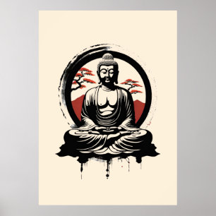 Japanese Buddha Zen  Poster