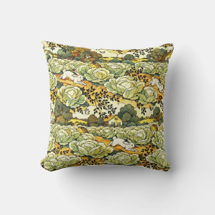 Japanese Bunnies in a Cabbage Garden Cushion