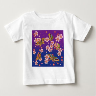 Japanese Butterflies Amid Sakura Blossoms Baby T-Shirt