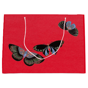 JAPANESE BUTTERFLIES IN RED GIFT BAG