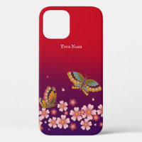 Japanese Butterflies Sakura Blossoms Personalised