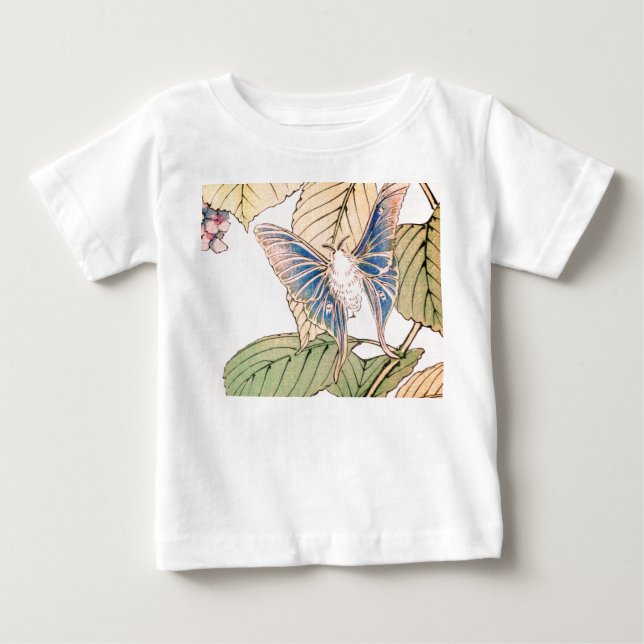 JAPANESE BUTTERFLY TODDLER GIRL TOP CUSTOM NAME (Front)