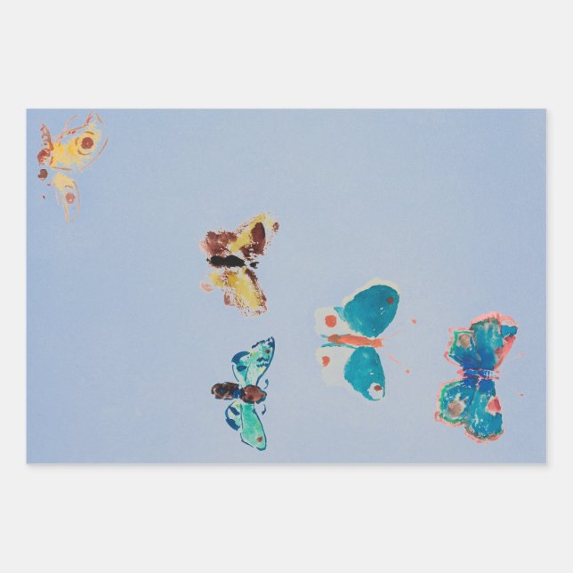 JAPANESE BUTTERFLY  Wrapping Paper Sheet Set (Front)
