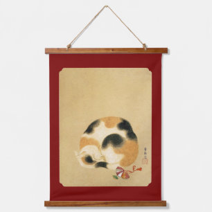 Japanese Calico cat, Hanabusa Itchō Hanging Tapestry