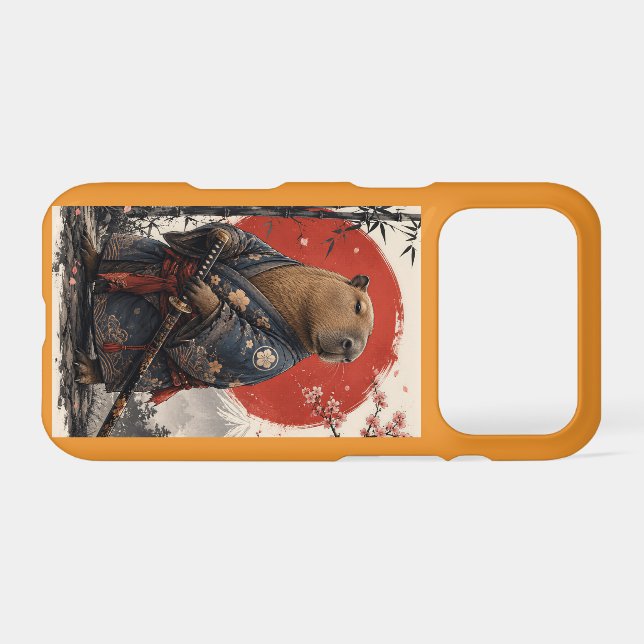 Japanese Capybara Samurai Warrior iPhone 17 Case (Back Horizontal)