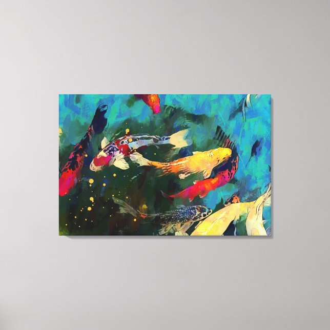 Japanese carp Stretched Canvas Print (Front)