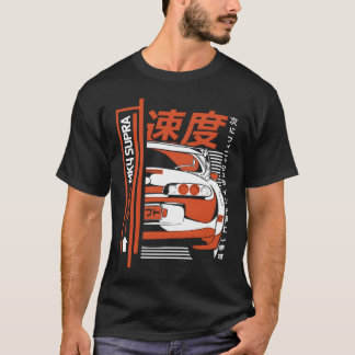 Japanese Cars Mk4 Supra Orange And White T-Shirt