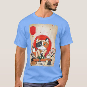 Japanese Cat Sushi Cherry Blossom T-Shirt