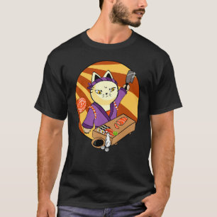 Japanese Cat  Sushi Master Cat  Cat Neko T-Shirt