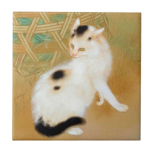 Japanese Cat, Takeuchi Seihō, Japanese Art Tile