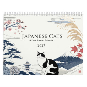 Japanese Cats 2027 Four Seasons Calendar
