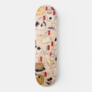Japanese Cats by Utagawa Kuniyoshi  Skateboard