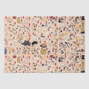 Japanese Cats by Utagawa Kuniyoshi Tissue Paper