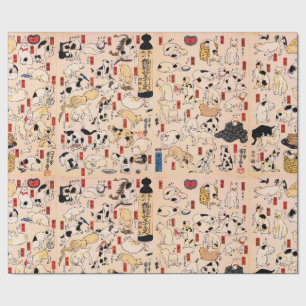 Japanese Cats by Utagawa Kuniyoshi Wrapping Paper