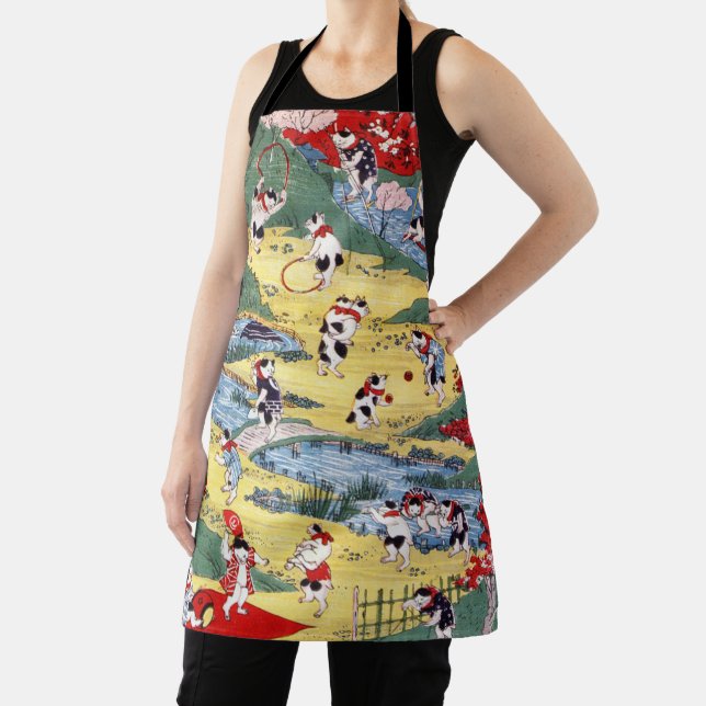 Japanese Cats Country, Utagawa Kunitoshi Apron (Insitu)