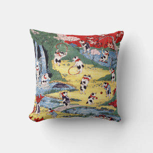 Japanese Cats Country, Utagawa Kunitoshi Cushion
