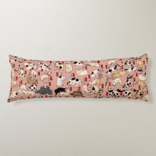Japanese Cats Ukiyo-e Art Funny Body Cushion