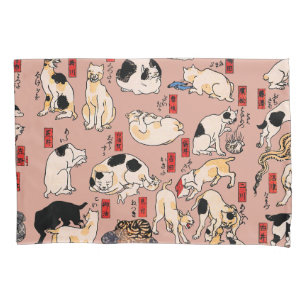 Japanese Cats Ukiyo-e Art Funny Pillowcase