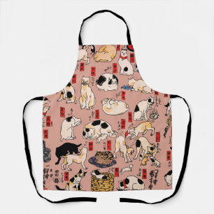 japanese cats Ukiyo-e Funny kitty Apron