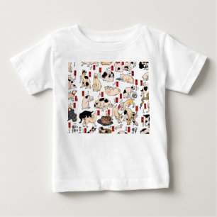 japanese cats Ukiyo-e Funny kitty Baby T-Shirt