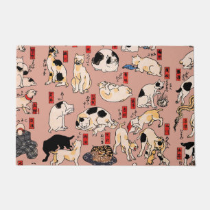 japanese cats Ukiyo-e Funny kitty Doormat