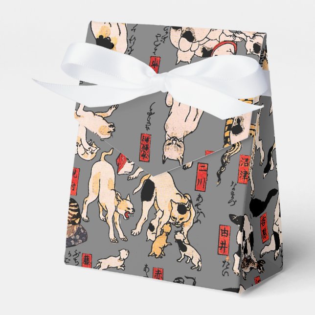 japanese cats Ukiyo-e Funny kitty Favour Box (Front Side)