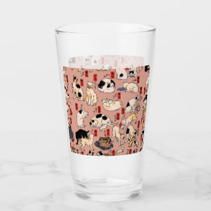 japanese cats Ukiyo-e Funny kitty Glass