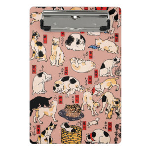 japanese cats Ukiyo-e Funny kitty Mini Clipboard