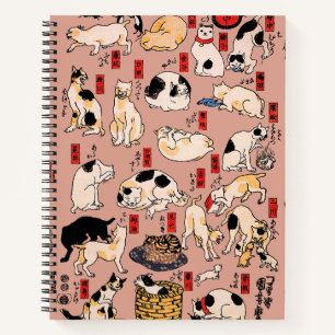 japanese cats Ukiyo-e Funny kitty Notebook