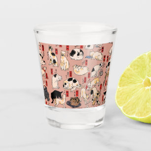 japanese cats Ukiyo-e Funny kitty Shot Glass
