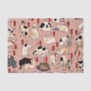 japanese cats Ukiyo-e Funny kitty Tissue Paper