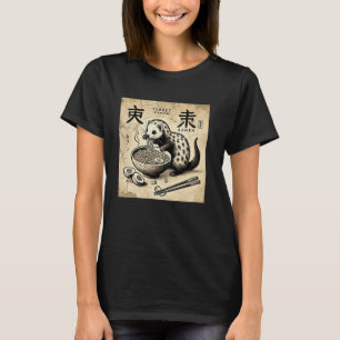Japanese Cave Art Noodles Lover Wildlife Ferret Ra T-Shirt